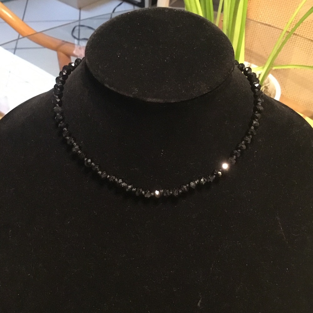 Chic Black Beaded Necklace